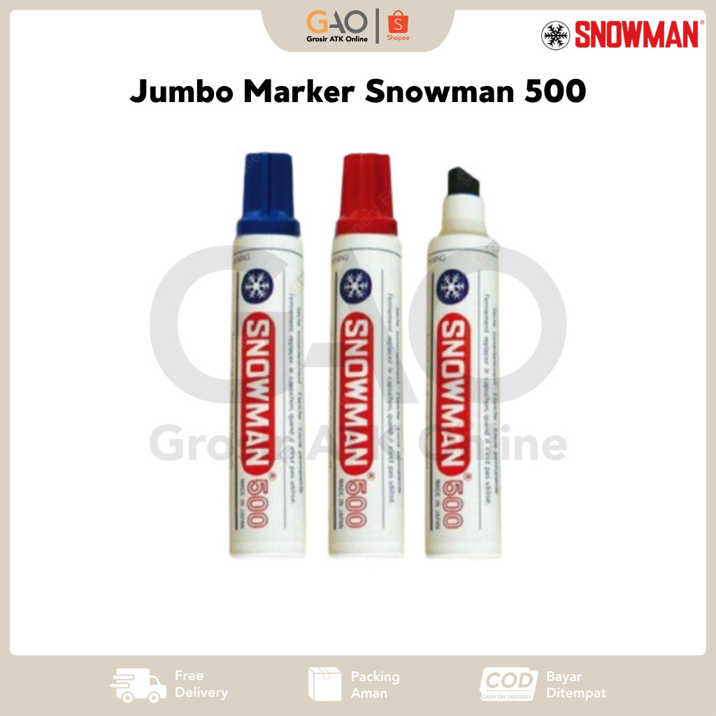 

Jumbo Marker Snowman 500 / Spidol Jumbo Permanen Snowman 500