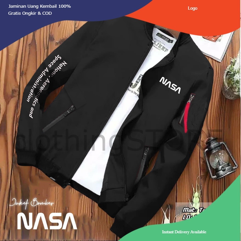 JAKET BOMBER NASA / JAKET BOMBER / BOMBER BORDIR / JAKET MOTOR / JAKET BISA COD / JAKET PARASUT