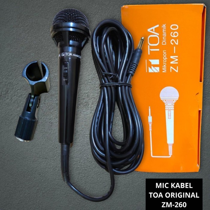 Mic TOA ZM260 ZM-260 Original + Kabel Microphone Asli TOA
