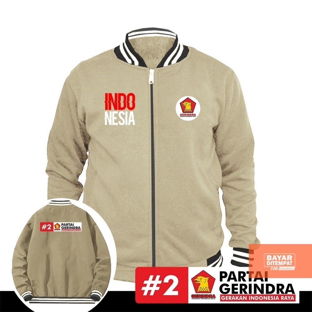 JAKET BASEBALL PARTAI GERINDRA TERBARU / BASEBALL RESLETING  jaket custom sablon / BASEBALL CUSTOM S