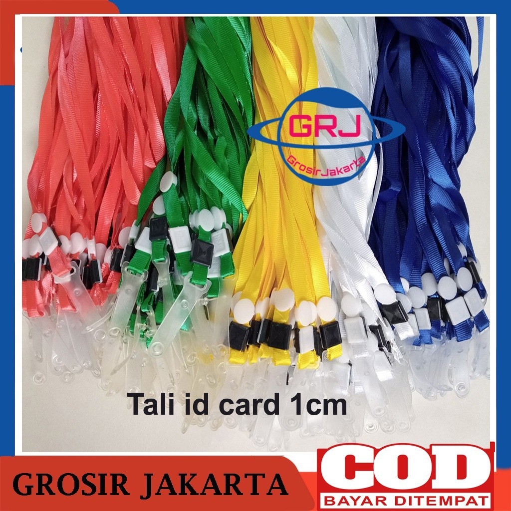 

Tali gantungan ID card 1cm ujung plastik lipat