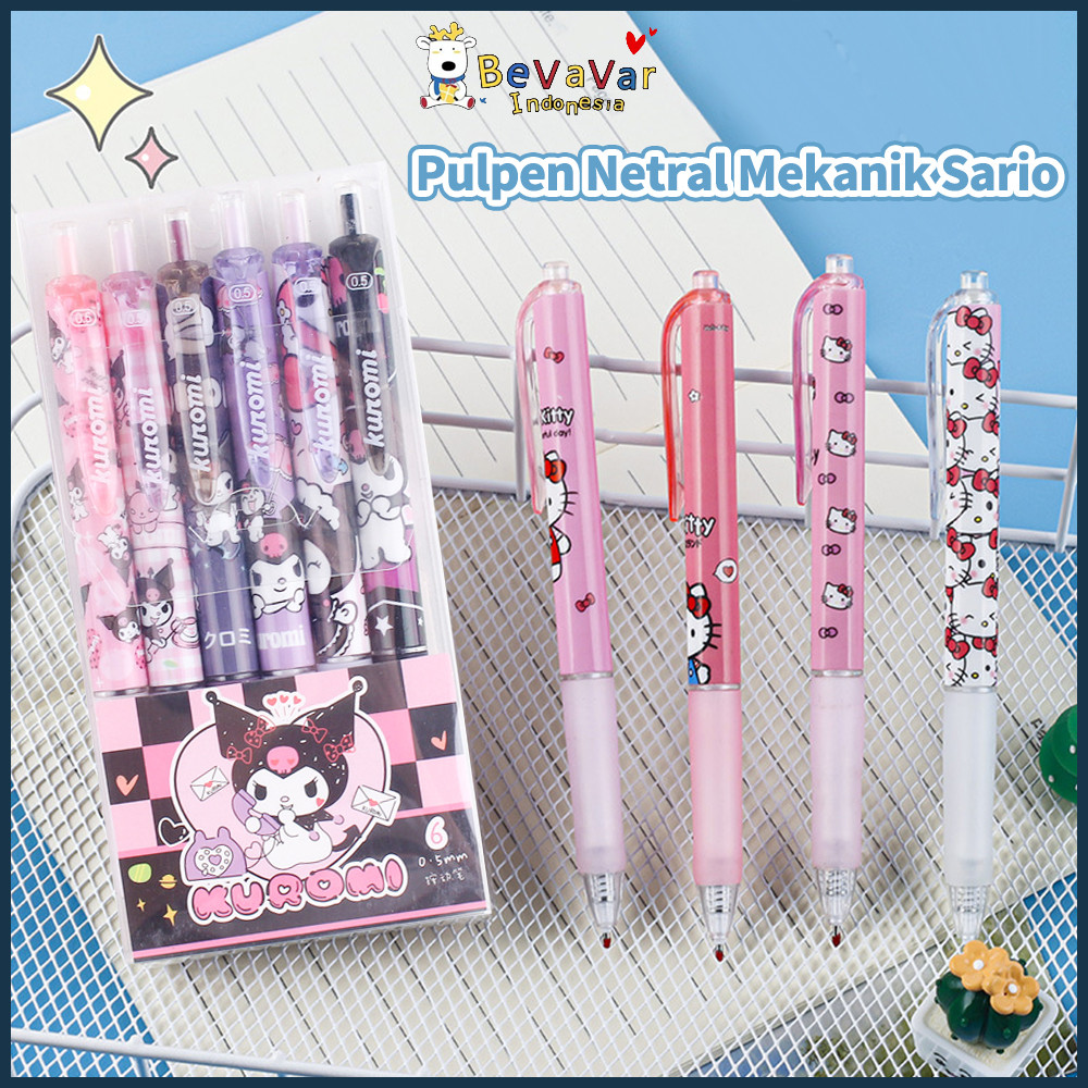 

BEVAVAR Pulpen gel mekanik pen gel 1set isi 6pcs