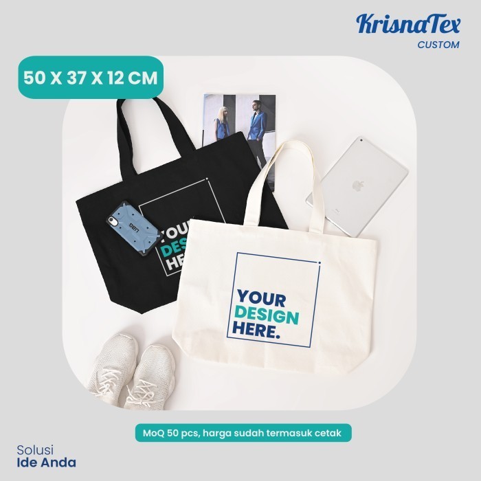 Custom Tote Bag Alas Kanvas Premium - Shopping Bag