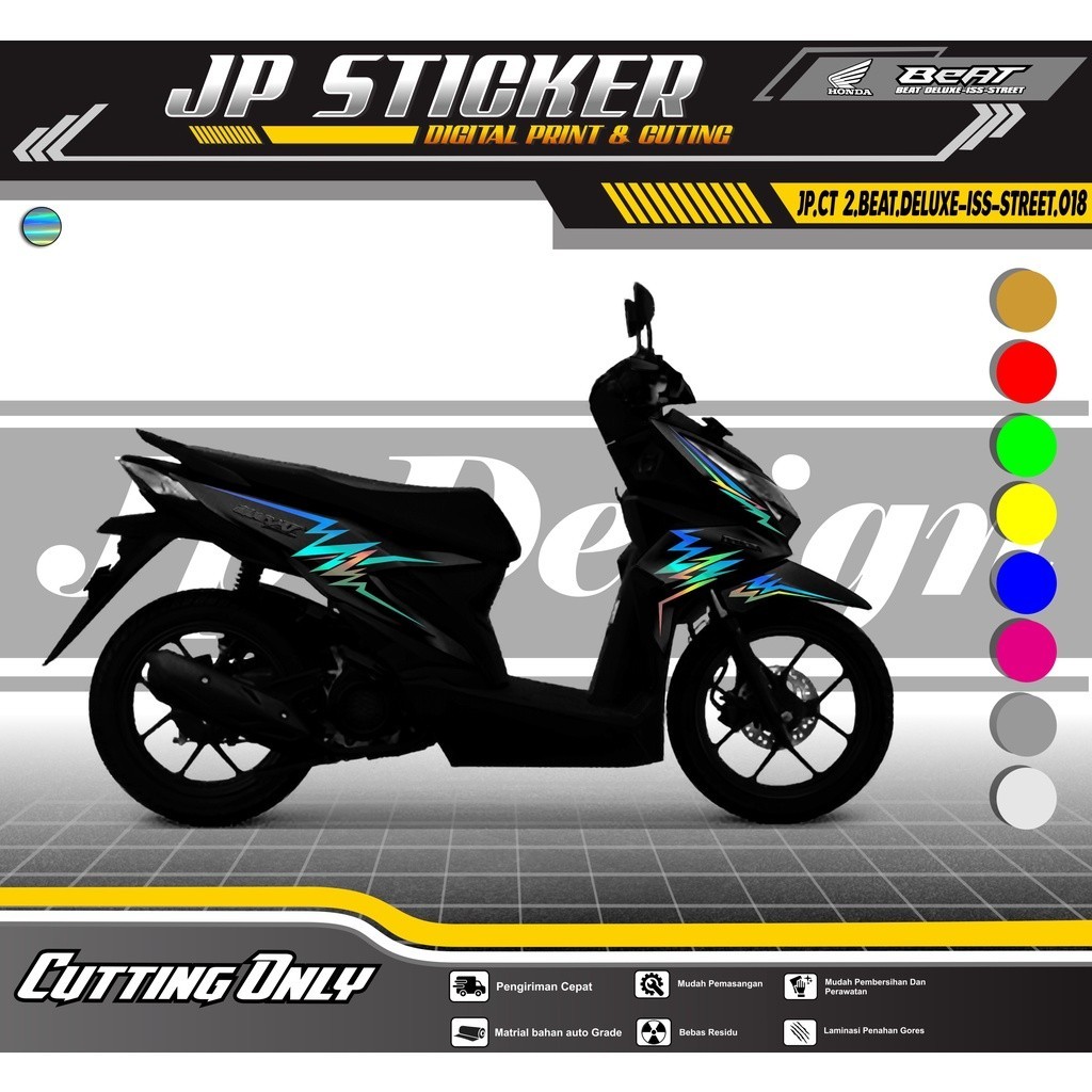 Sticker BEAT DELUXE ISS STREEET - Stiker Striping Cutting Body HONDA BEAT DELUXE-ISS-STREET 2020 202