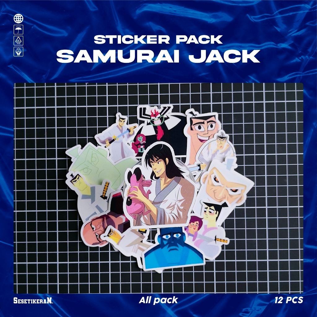 

COD✨ Sesetikeran Pack Stiker Anime Lucu Samurai Jack Cute Keren Untuk Koper Laptop Skateboard