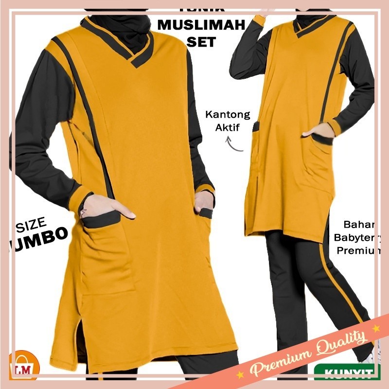 Set Olahraga Pakaian Sport Healing Jogging Murah Korean Style / Baju Setelan Wanita Muslim TUNIK MUS