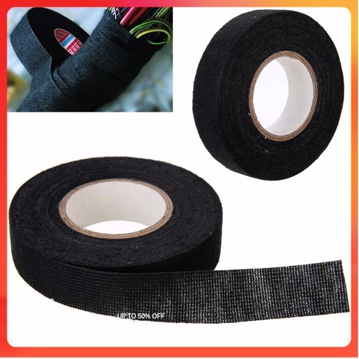 

AG Lakban Kabel Listrik Adhesive Cloth Wiring Tape 15M 19mm - Black