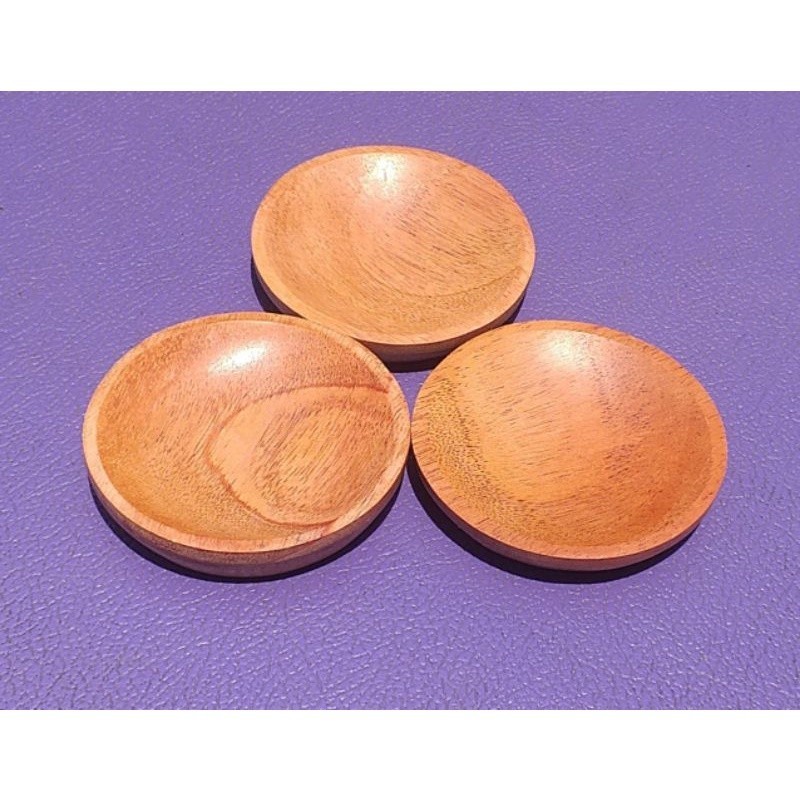 lepek acar 6cm mangkuk sambal makan kayu bulat