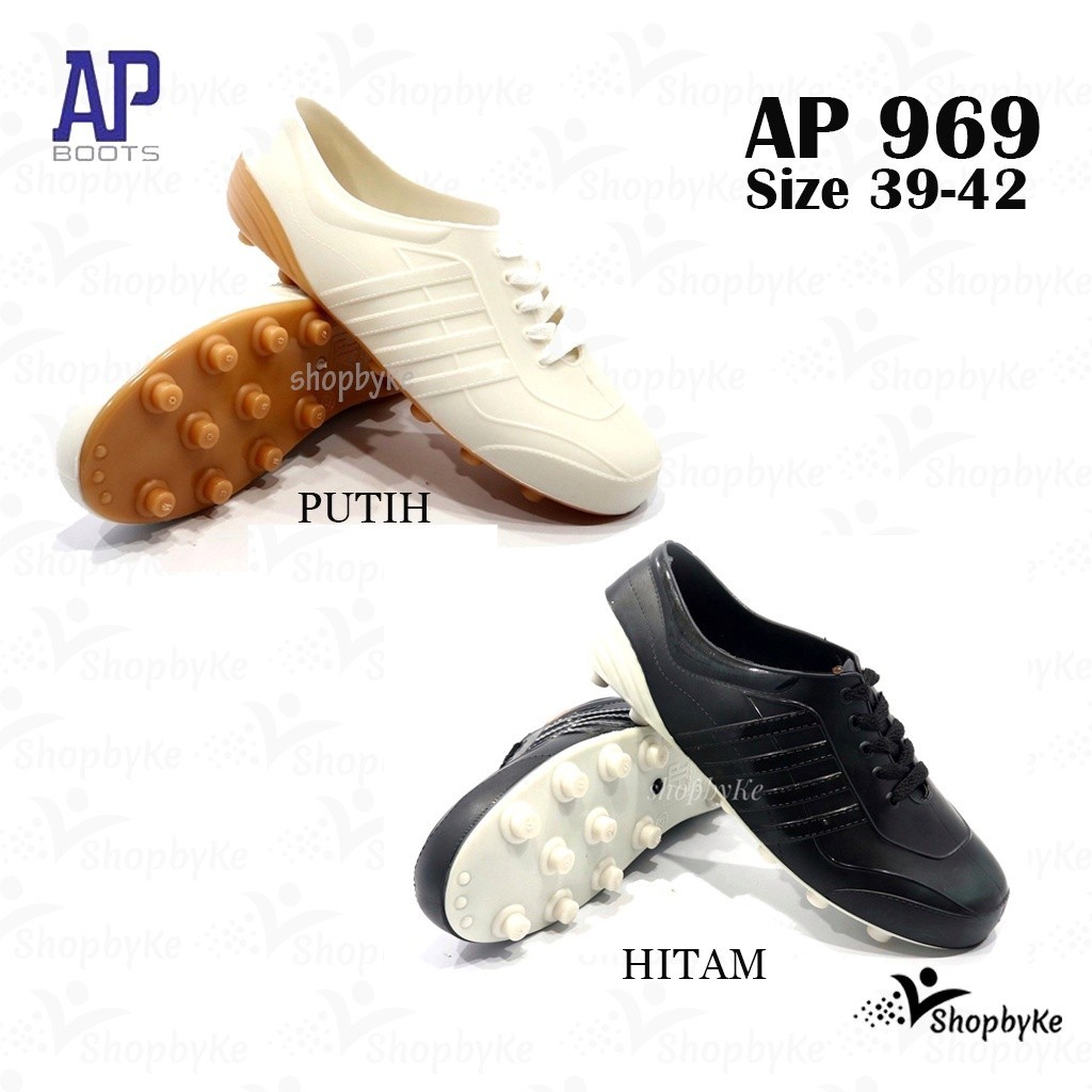 TERLARIS Sepatu Karet merk AP Boots Multi Fungsi- AP PUL BOLA 969 HITAM- AP PUL BOLA 969 PUTIH -  AP