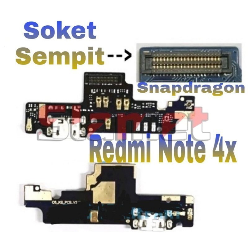 Papan Conektor Charger Xiaomi Redmi Note 4x Small & Big SNAPDRAGON + Con Tc + Mic ⭐⭐⭐⭐⭐ Board Flexib