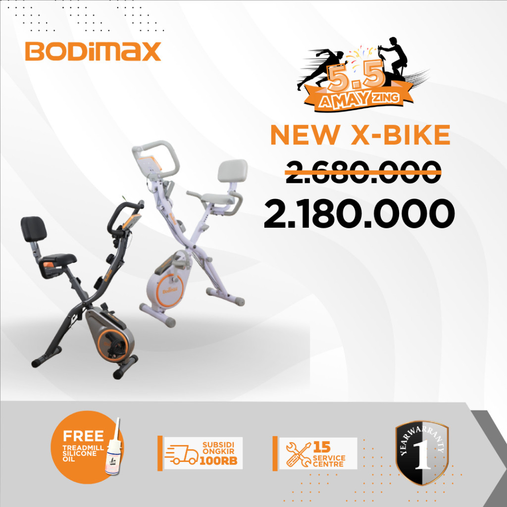 BODIMAX X-BIKE / Alat Fitness / Sepeda Statis Xbike / Magnetic X Bike