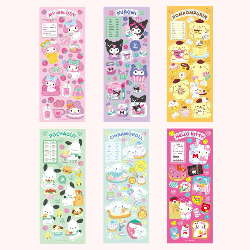 

Ringo Acc - 15CM SANRIO Glitter Bling Sticker Sheet Stiker Motif Hello Kitty Kuromi Pompompurin Cinnamoroll Pochacco My Melody Buku Journaling Journal Book Dekorasi PC Photocard Polaroid Korea K-Pop Import Karakter Lucu Warna Warni Pastel