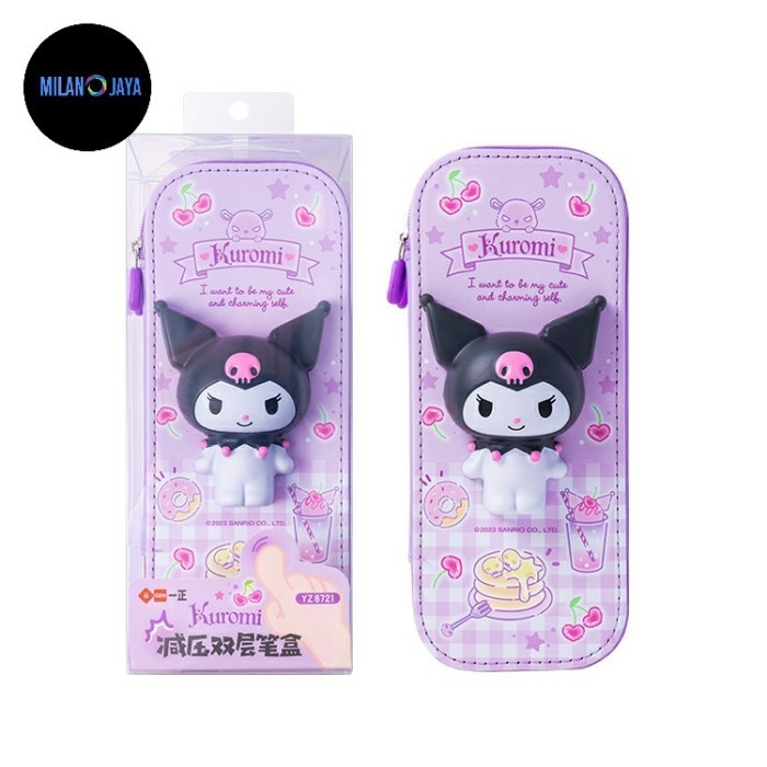 

Kotak Pensil Squishy Sanrio Ori Cinnamo Kuromi Case Tempat Alat Tulis - Ungu