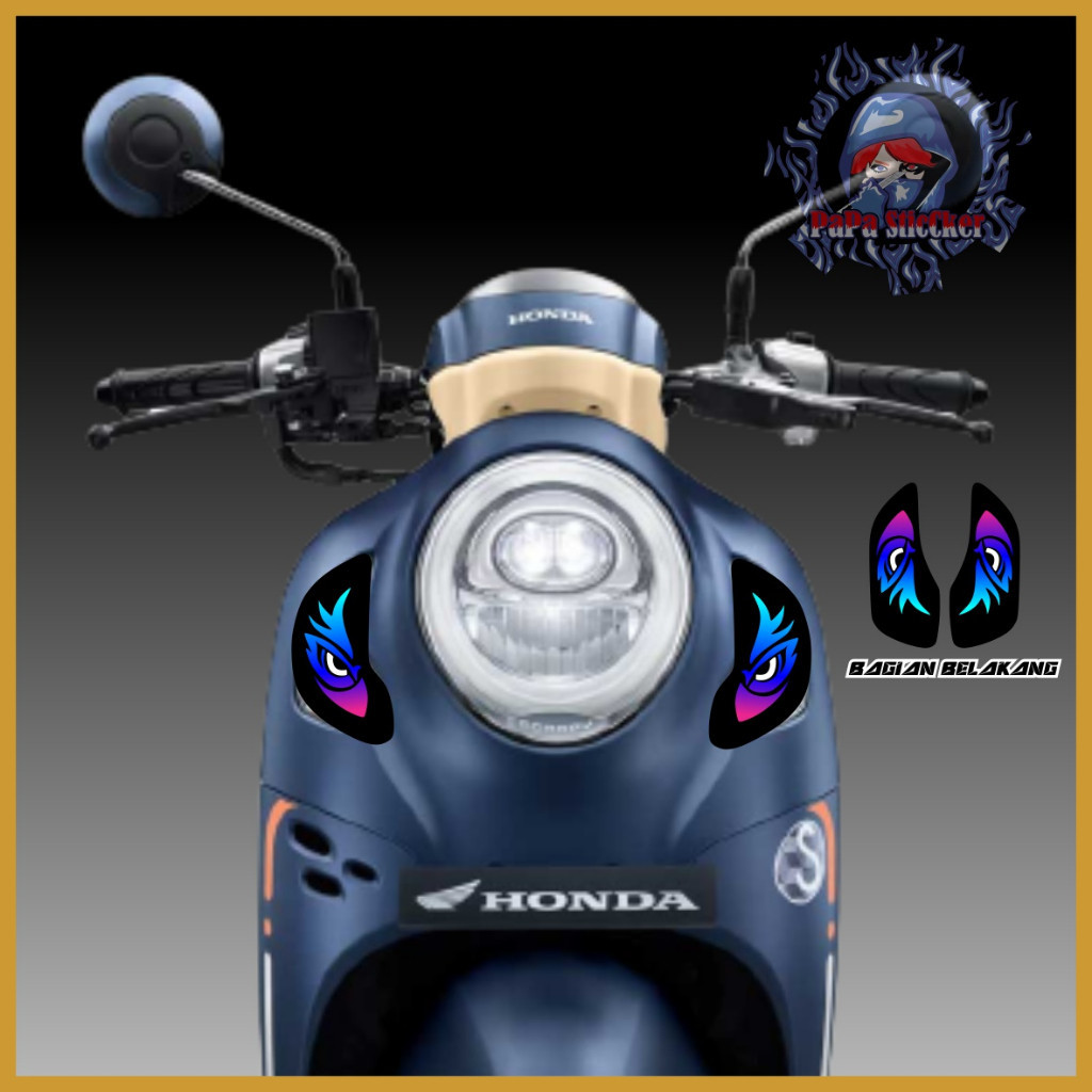 stiker lampu scoopy 2021-2023 STICKER LAMPU ALIS (stoplamp + sen depan blakang) PAPA 3