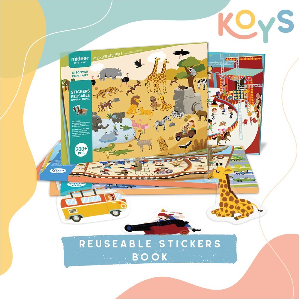 

Reusable Stickers Book | Mainan Edukasi Anak Buku Stiker | Mideer