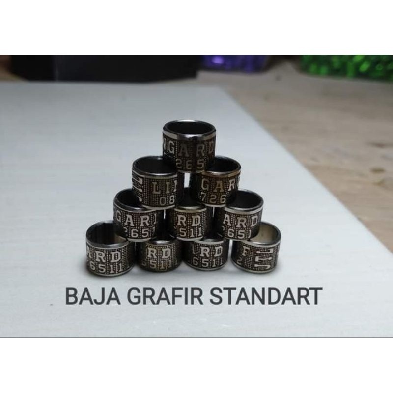 25 biji Ring burung merpati Ring kaki burung merpati Baja Grafir Kaki burung