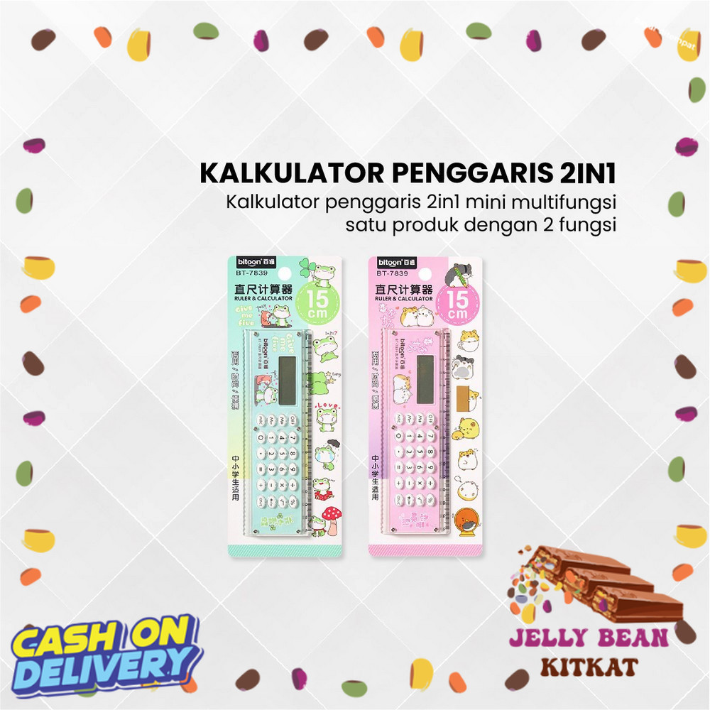 

| JBK | Kalkulator Penggaris Karakter 2IN1 Mini Portable Multifungsi / Kalkulator 8 Digit Penggaris 15cm / Perlengkapan Sekolah Anak Praktis / Ruler Set Calculator Import