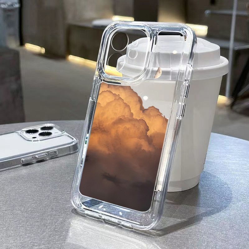 Casing ponsel transparan TPU untuk iPhone 11 15 Pro Max 12 13 14 Pro Max XS Max XR 7 8 Plus Anti-fal