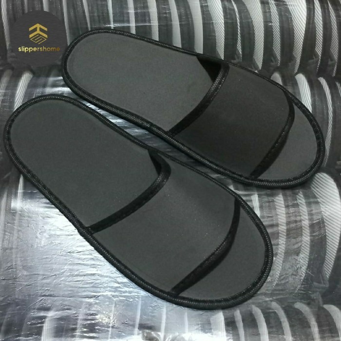 1 LUSIN slippers /sandal hotel /sandal lantai/ sovenir dll hitam polos
