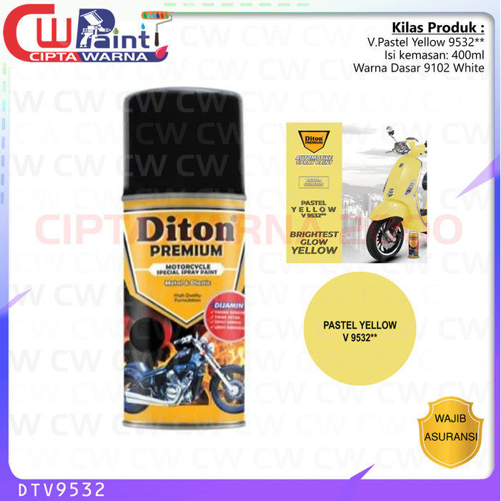 Cat Semprot Diton Premium Vespa Color Pastel Yellow Kuning V 9532** - CWK