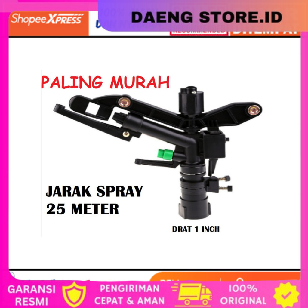 Sprinkler Big Gun Impact Rain Hidra 1 inci Sprinkler Gun Kincir air Alat Penyiraman Tanaman Sprinkle