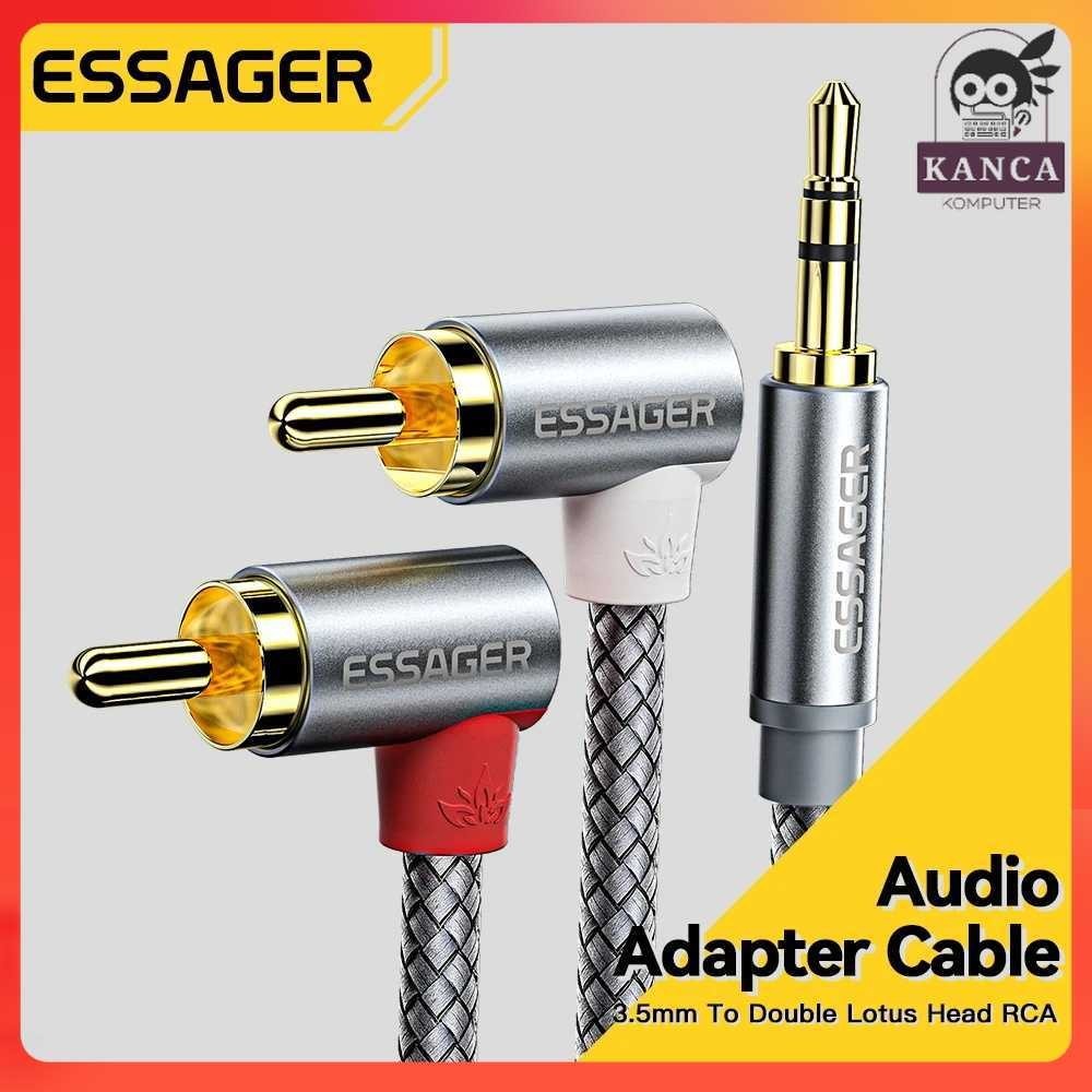 dorifarms - kanca essager kabel audio jack 3.5mm ke rca double lotus 3m - adapter
