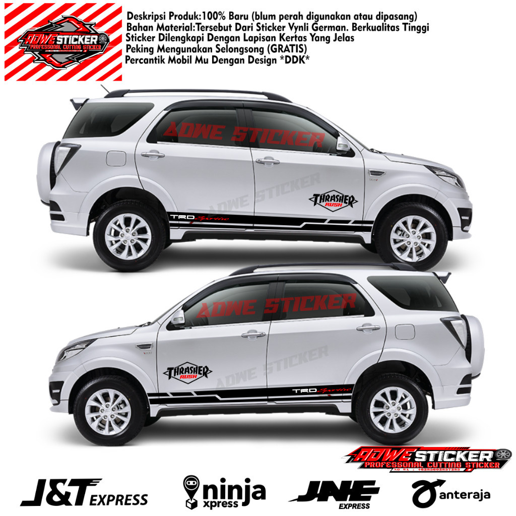PROMO Stiker Mobil Terios Rush avanza cayla sigra Stiker Striping WRC Stiker mobil Terios Rush Terla