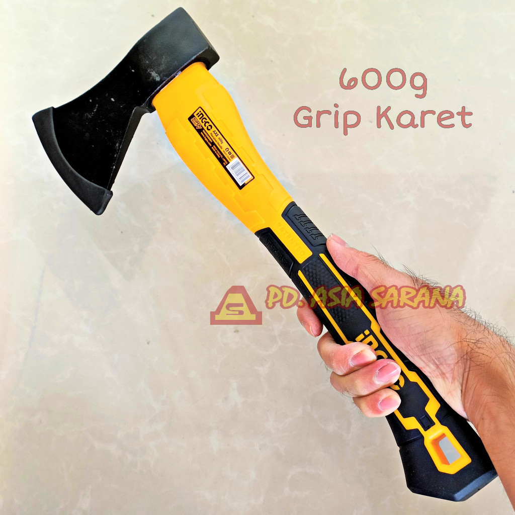 BISA PALU Kapak Axe 600g Baja INGCO HAXS206001 Kampak Kayu Cacah Tulang Potong