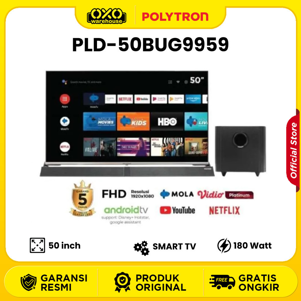 POLYTRON TV LED 50" PLD-50BUG9959 GARANSI RESMI