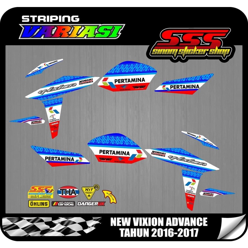 Striping Stiker NVA New Vixion Advance Mandalika