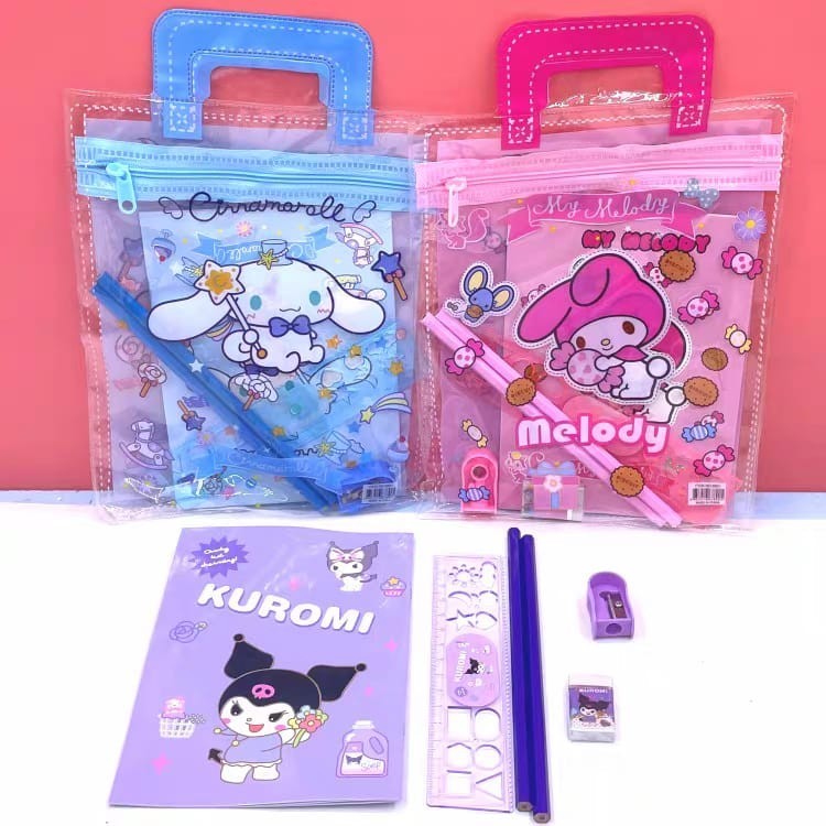 

STIPA Set Stationery Alat Tulis Pensil Penghapus Rautan Buku Penggaris Pouch Tas ATK Sekolah Kantor Kado Ulang Tahun Souvenir Anak Rio San