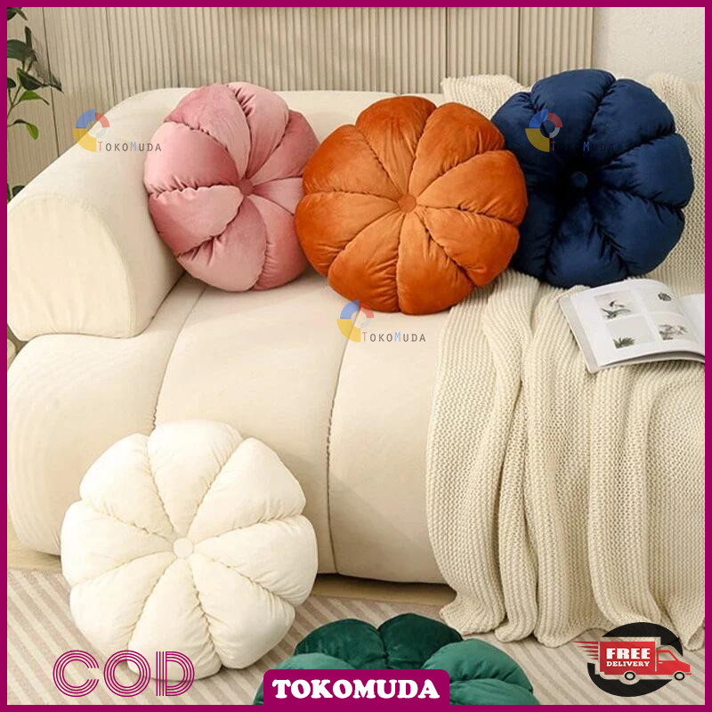 TOMUMUDA  Bantal Labu Bantal kursi kantor Bantal Labu Beludru Bantal Kursi Jendela Berlipat Tangan F