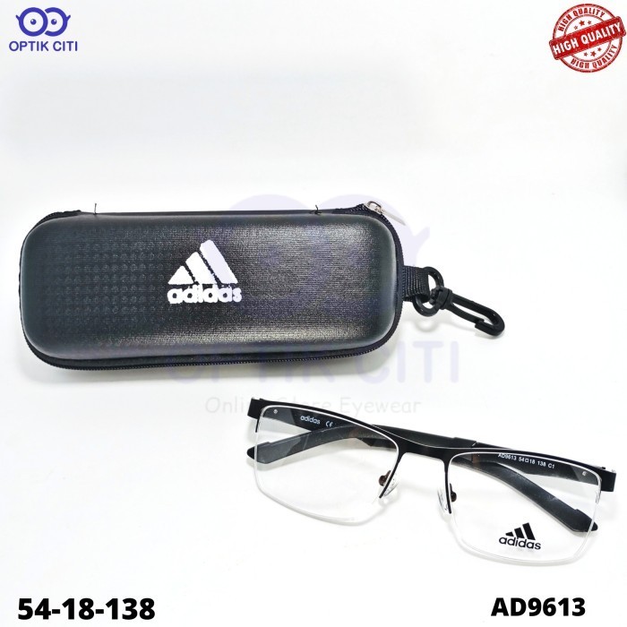 Frame Kacamata Pria Kotak Half Frame Adidas 9613 High Quality ada Pegas