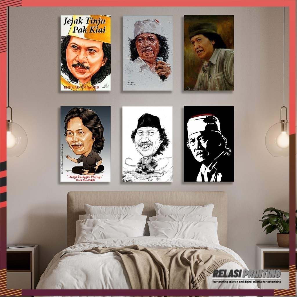 Hiasan Dinding Cak Nun EMHA Wall Decor Dekorasi Kamar - Poster Dinding Cak Nun EMHA MDF