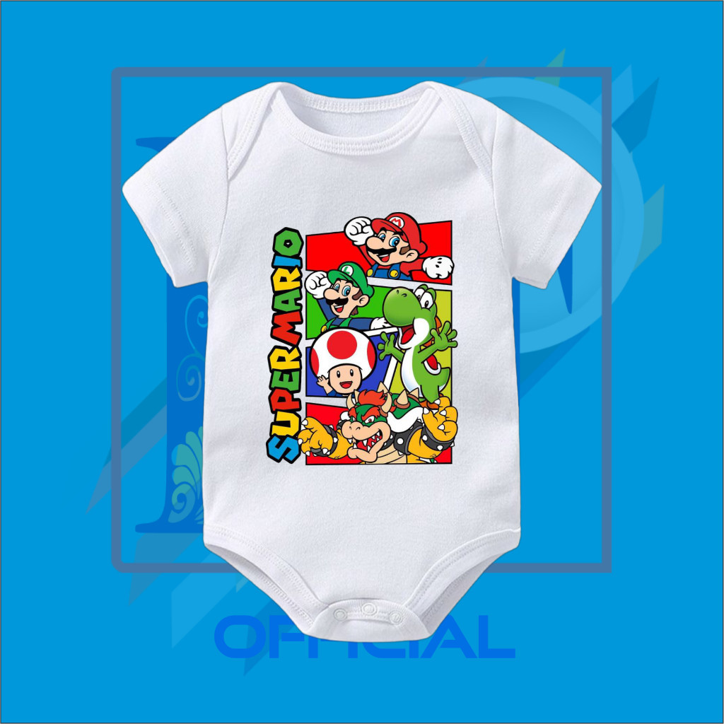 BAJU BAYI JUMPER BABY SUPER MARIO BROSS | TSHIRT BABY NINTENDO PS 1 PS 2 90S VINTAGE MARIO BROSS kar