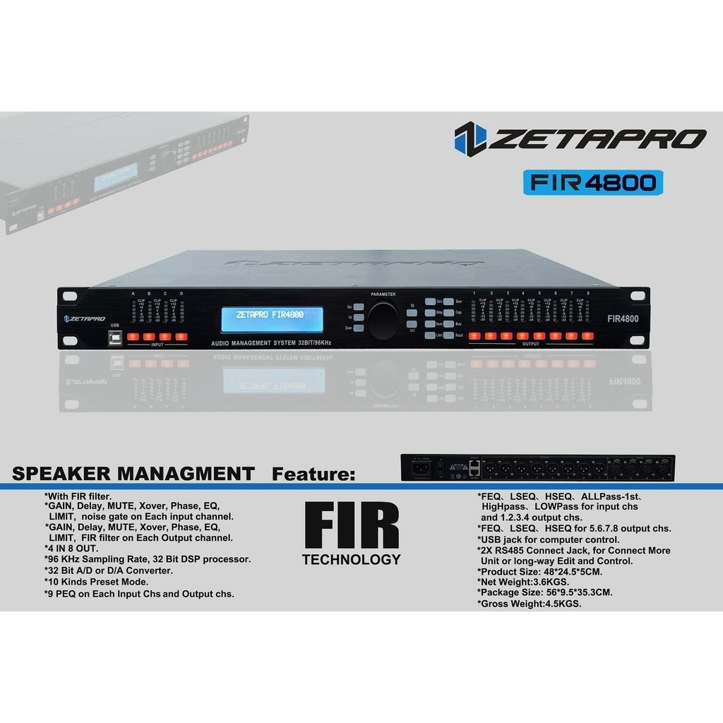 SPEAKER MANAGEMENT ZETAPRO FIR 4800 Management zetapro FIR4800