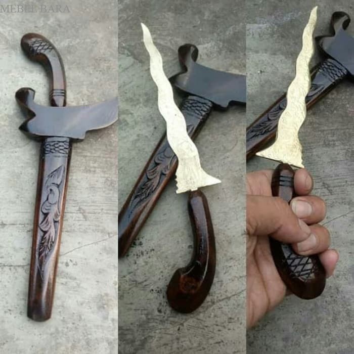 keris kuningan rajah mini rajah warangka kayu murah terlaris termurah