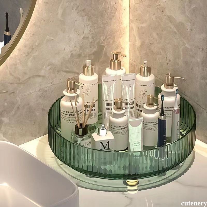 Rak Penyimpanan Kapasitas Besar Dapat Diputar Kotak Penyimpanan Kosmetik Kotak Bumbu Multifungsi cut