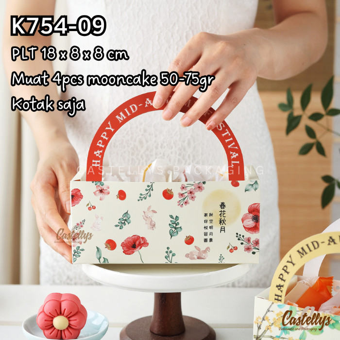 

Kotak Box Mooncake 75gr K754-09 MERAH Pia Snowskin Mochi Kue Bulan Rabbit