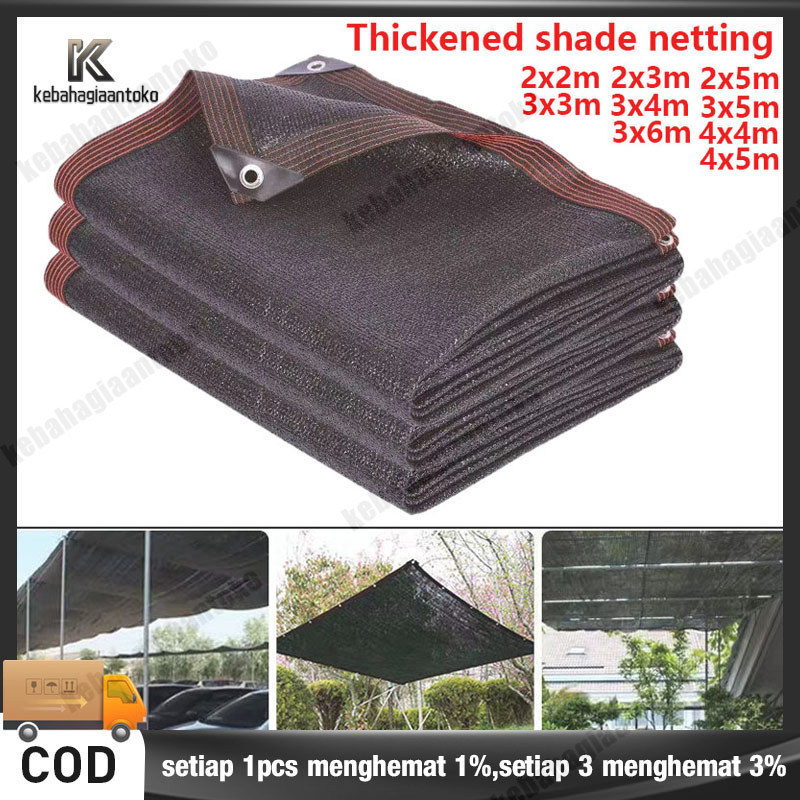 2*5M//3*4M/3*6M/4*5M Hitam HDPE Anti-UV Sun Shade Net Gazebo Shelter Outdoor Pergola Kanopi Sun Cove