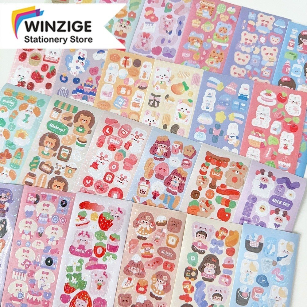 Winzige Set 20Pcs Stiker lucu kartun photocard kpop decor sticker aesthetic buku jurnal stiker dekor