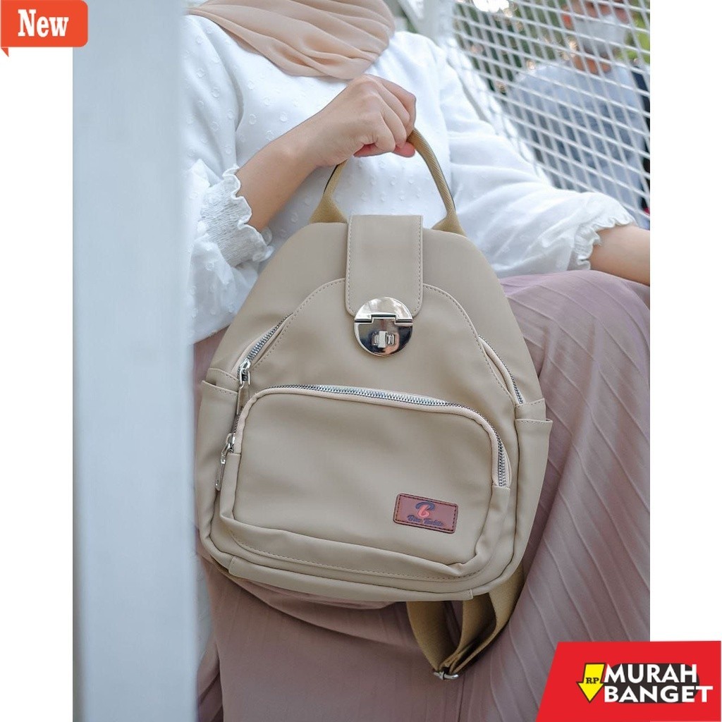 tas ransel wanita shopee RANSEL ERLINA By Biru Tsabita ransek wanita anti air besar backpack branded