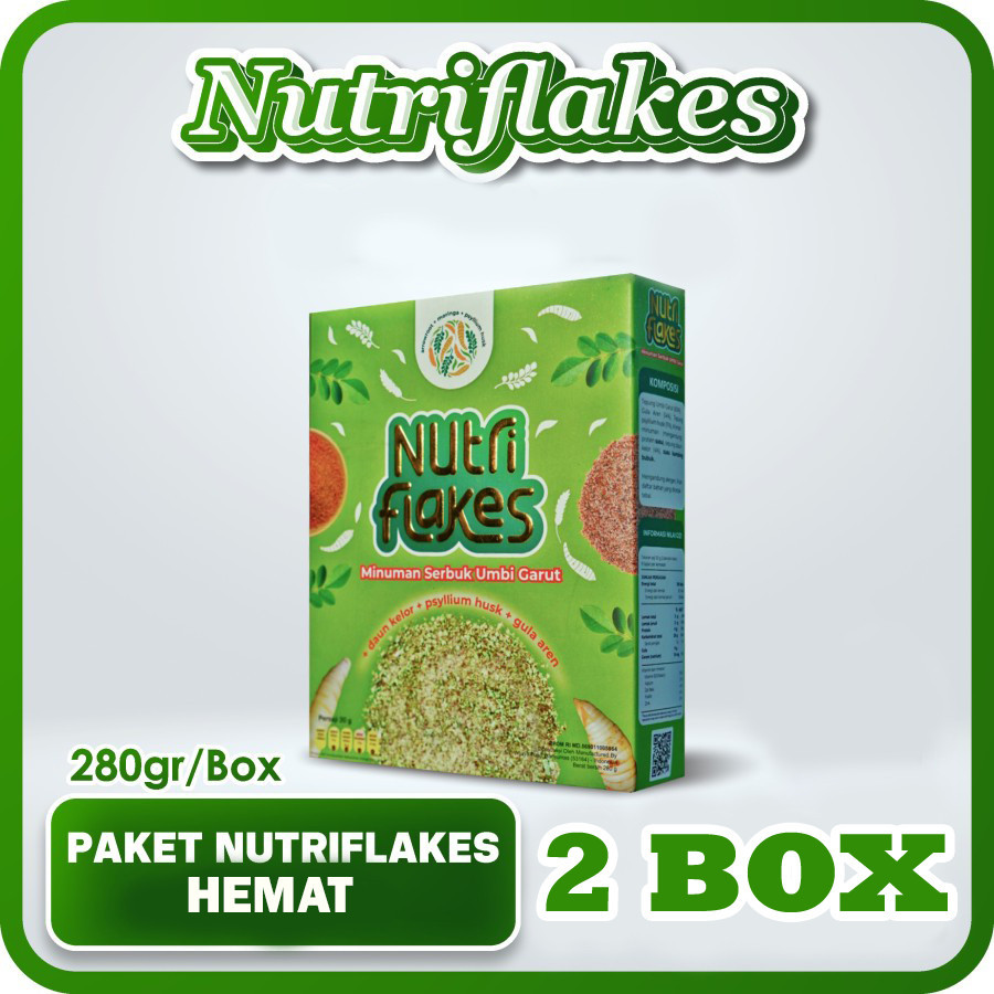 

Nutriflakes Paket 2 Box Minuman Serbuk Umbi Garut Atasi Gerd - Isi 280 Gram Herbiology