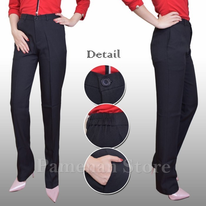 Celana Wanita Kerja / Celana FORMAL Wanita ( MERK HILL SARI ) - Coklat/Pramuka, L6