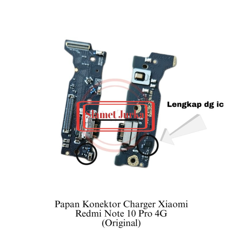 Pcb Konektor Charger / Papan Con Cas Xiaomi Redmi Note 10 Pro Original With ic