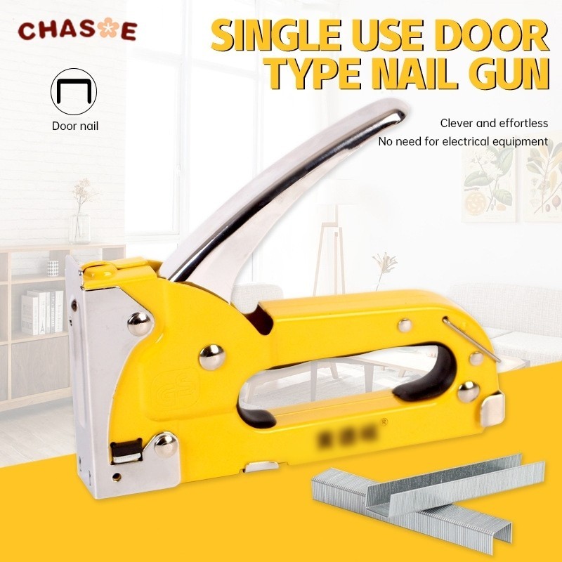 

Pistol Paku Manual Perbaikan Furnitur/Manual 3-in-1 Pistol Paku Dekorasi Interior Furnitur Konstruksi Tugas Berat