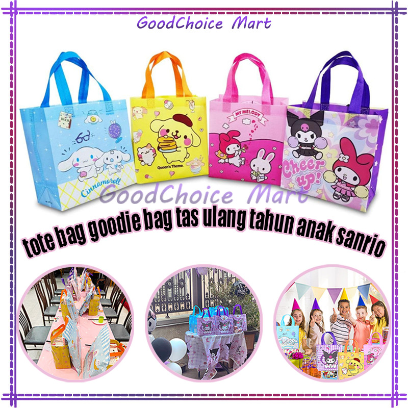 

Tas ulang tahun karakter sanrio / tas ulta sanrio cinnmoroll kuromi melody / goddie bag birthday anak snack bag
