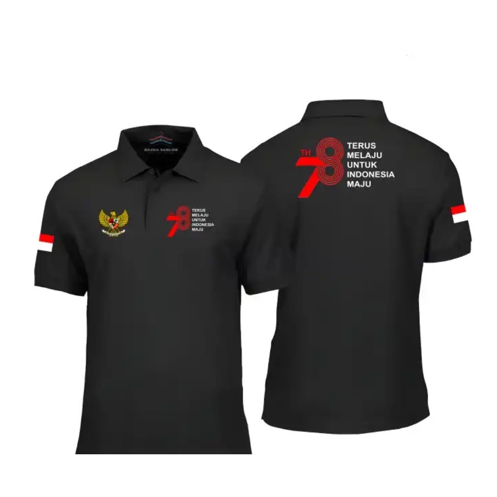 POLO SHIRT HUT RI KE 78 // KAOS POLO  PANITIA 17 AGUSTUS / KAOS POLO DIRGAHAYU REPUBLIK INDONESIA KE