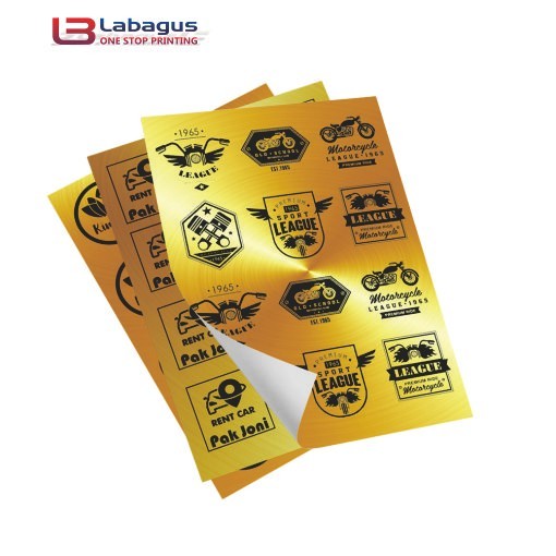

LABAGUSPRINTING - Cetak Sticker Label Gold / Gold Emas / Print Custom Lebel Nama Makanan A3+