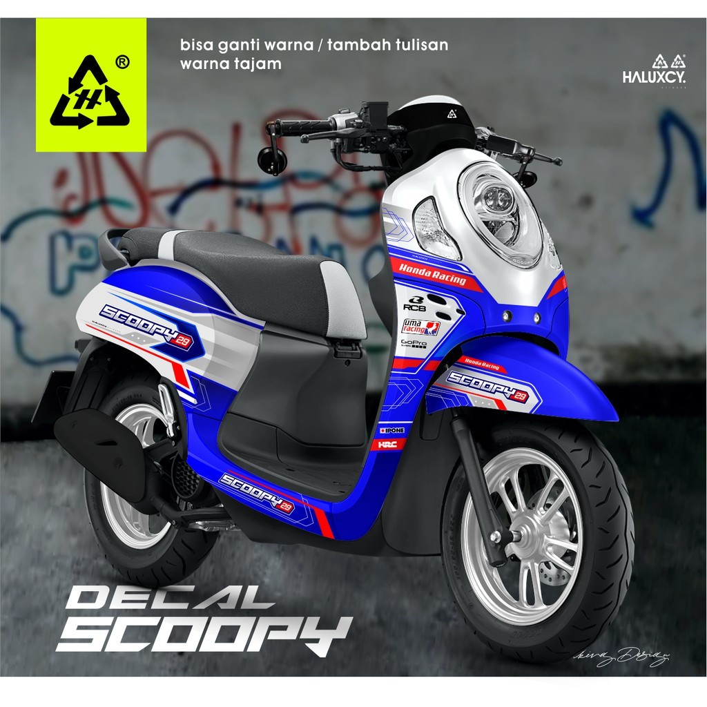 DECAL SCOOPY FULL BODY / DECAL SCOOPY SIMPEL KEREN / DECAL SCOOPY PUTIH / DECAL SCOOPY GLOOSY